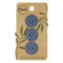 Recycled Cotton Stitch 4hole Blue 20 mm 3ct