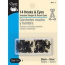 Hooks & Eyes-Black 14ct. sz.1 BOX06