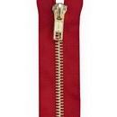 Fashion Zipper 7in Brass, Red