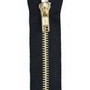 Fashion Zipper 9in Brass, Black