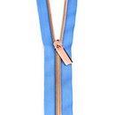 #5 Zippers by the Yard Blue Jean Rose Gold