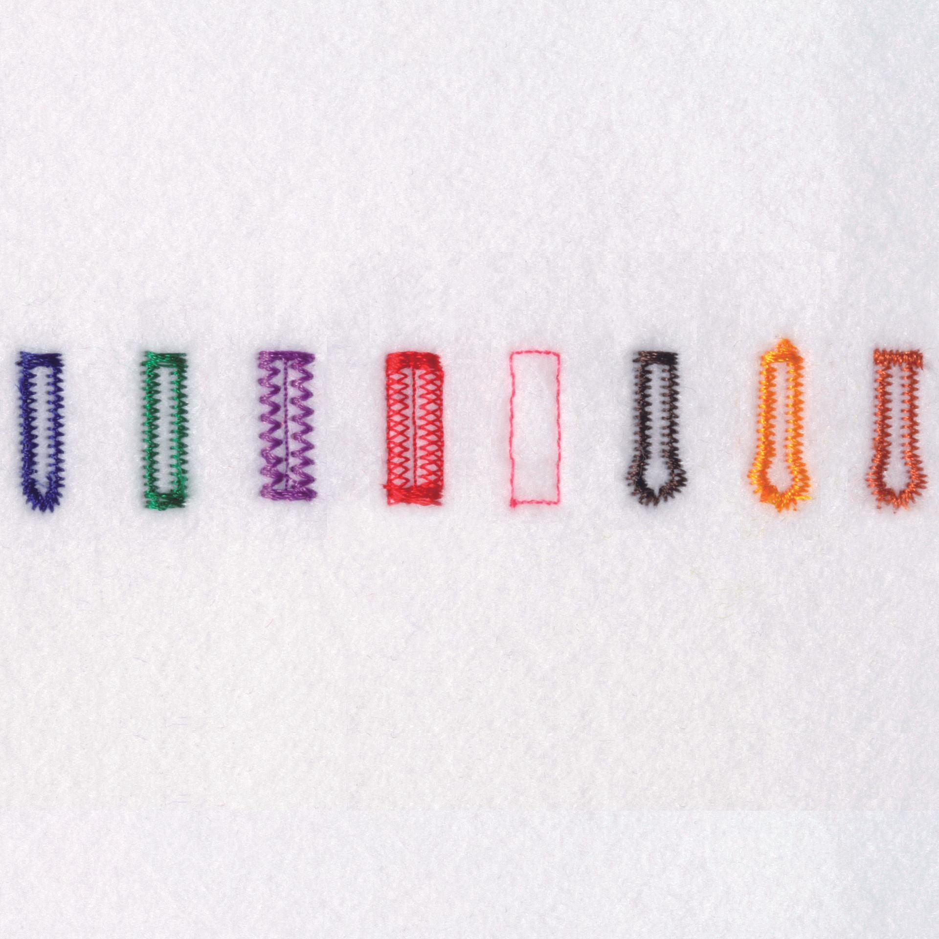 8 one-step auto-size buttonholes