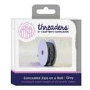 Threaders Concealed Zips on a Roll - Grey