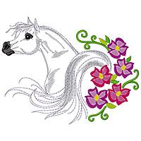 Arabian Horse w/ Flowers