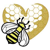 Bee w/ Honeycomb Heart