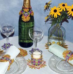 Embroider an entire dining room table setting