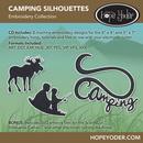Camping Silhouettes Embroidery CD w/ SVG - Designs by Hope Yoder