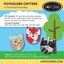 Potholder Critters Embroidery CD w/SVG - Designs by Hope Yoder