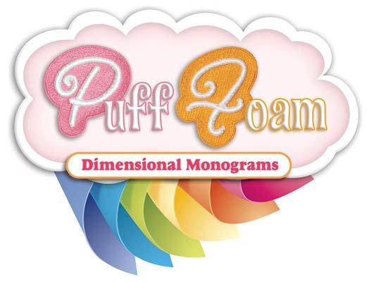 Puff Foam Dimensional Monograms from Designs by Hope Yoder - Embroidery Design Collection