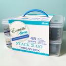 DIME Stack 2 Go Thread Storage Box - Basic and Holiday Colors, 48 spools