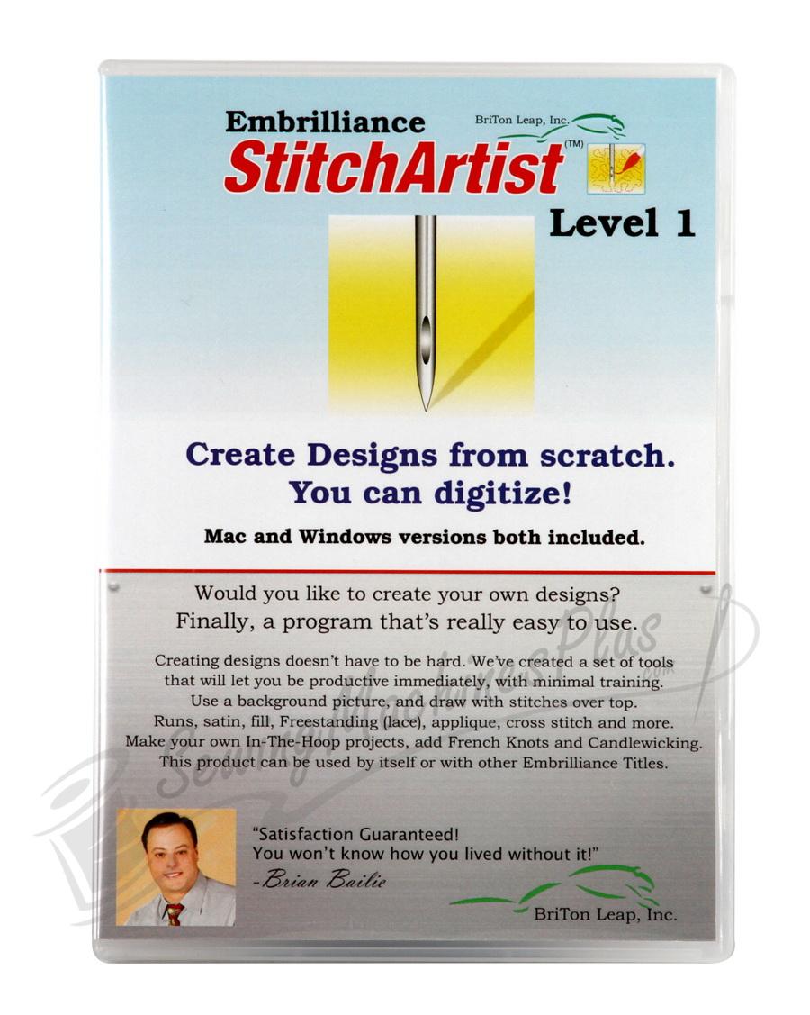 EMBRILLIANCE Stitchartist Level 2 Software Embroidery Software / Embrilliance  Software / Digitizing Software / Applique Software (Download Now) 
