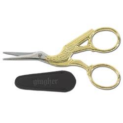 with Leather Sheath 3.5 Inch Gold Stork Embroidery Scissors 