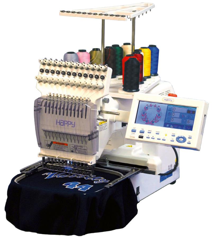 HCR3-1512 12-Head Embroidery Machine  HappyJapan Multi-needle Embroidery  Machines