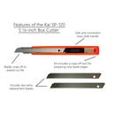 KAI 5 1/2 Inch Box Cutter With 3 Replacement Blades