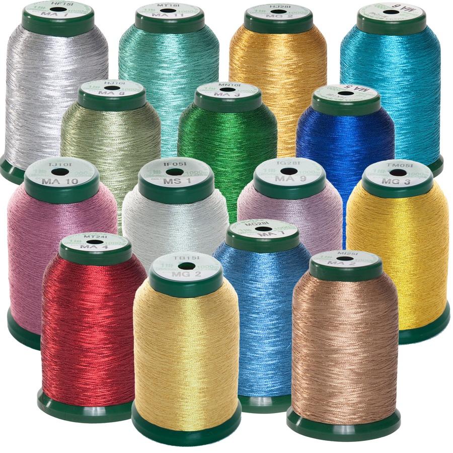Kingstar Metallic Embroidery Thread Set - 15 Colors