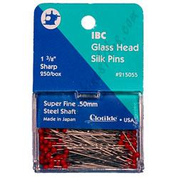 Annie's 1 3/8 IBC Glass Head Silk Pins