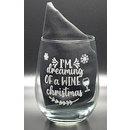 Quilters Paradise Dreaming of a Wine Christmas Wine Glass