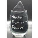 Quilters Paradise Dancer, Prancer, Blitzen Wine Glass