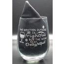 Quilters Paradise Weather Outside is Frightful Wine Glass