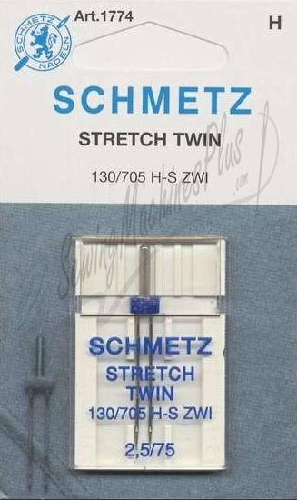 SINGER 4mm Twin Stretch Needles, Size 80/11