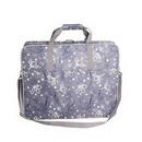 Tutto Large 26 inch Embroidery Module Bag Silver with Daisies